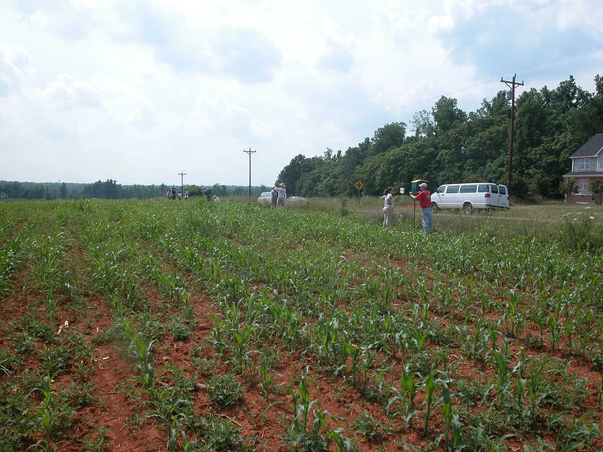 A red clay field in the Piedmont